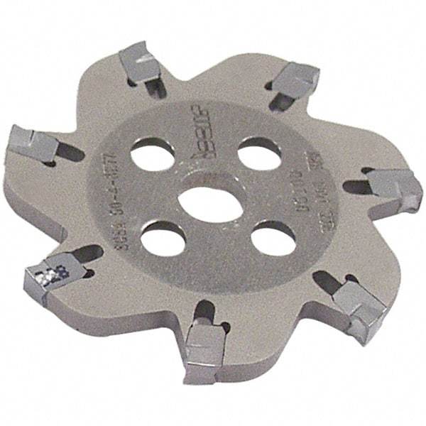 Iscar - Arbor Hole Connection, 0.106" Cutting Width, 1" Depth of Cut, 4.92" Cutter Diam, 1-1/4" Hole Diam, 16 Tooth Indexable Slotting Cutter - SGSA Toolholder, GSAN 3 Insert, Right Hand Cutting Direction - Exact Tool & Supply