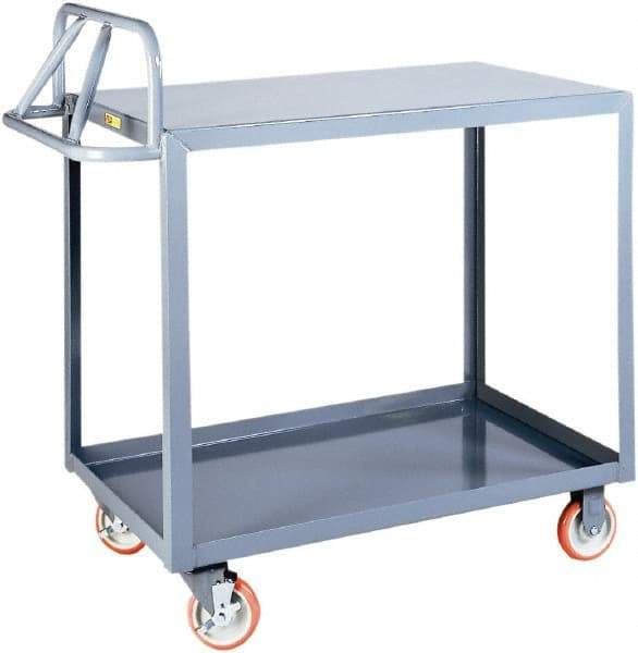 Little Giant - 1,200 Lb Capacity, 24" Wide x 41-1/2" Long x 42" High Shelf Cart - 2 Shelf, Steel - Exact Tool & Supply