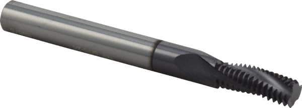 Allied Machine and Engineering - 5/16-24 UN, 0.235" Cutting Diam, 3 Flute, Solid Carbide Helical Flute Thread Mill - Internal/External Thread, 5/8" LOC, 2-1/2" OAL, 1/4" Shank Diam - Exact Tool & Supply
