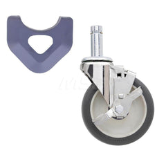 Metro - Cart Accessories; Media Type: Caster ; For Use With: MetroMax Industrial Plastic Racks ; Color: Silver/Gray ; Width: 3.3750 ; Length (Decimal Inch): 5.0000 ; Height (Decimal Inch): 8.250000 - Exact Tool & Supply