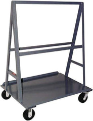 Jamco - 2,000 Lb Capacity Steel A-Frame Truck - Steel Deck, 24" OAW, 36" Platform Length, Phenolic Casters - Exact Tool & Supply