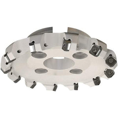 Iscar - 174.8mm Cut Diam, 50.8mm Arbor Hole, 7.15mm Max Depth of Cut, 45° Indexable Chamfer & Angle Face Mill - 10 Inserts, S845 SX.U 16.. Insert, Right Hand Cut, 10 Flutes, Through Coolant, Series Helido - Exact Tool & Supply