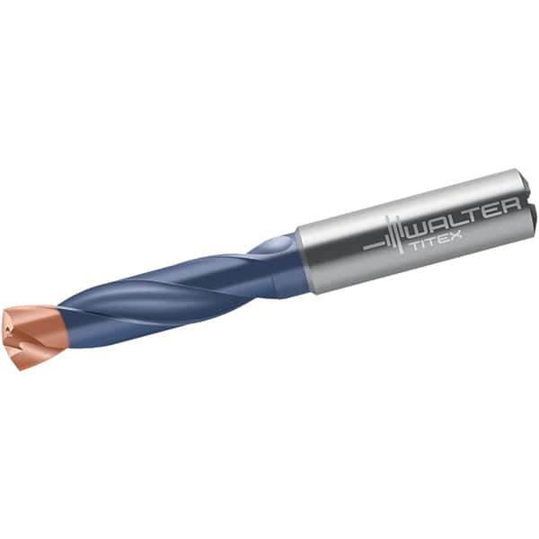 Walter-Titex - 9.2mm 140° Spiral Flute Solid Carbide Screw Machine Drill Bit - Double Coating Finish, Right Hand Cut, 47mm Flute Length, 89mm OAL, X-treme Plus Point, Straight Shank, Through Coolant - Exact Tool & Supply
