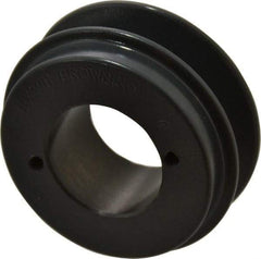 Browning - 1 Groove, 3/8 to 1-1/2 Bore Diam, 3.35" Outside Diam, QD Bushed V Belt Sheave - 2.6 A Diam Belt Pitch - Exact Tool & Supply