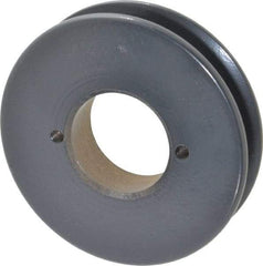 Browning - 1 Groove, 3/8 to 1-1/2 Bore Diam, 3.95" Outside Diam, QD Bushed V Belt Sheave - 3.2 A Diam Belt Pitch - Exact Tool & Supply