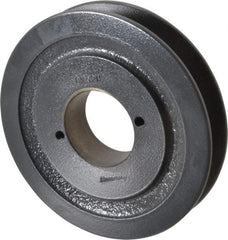 Browning - 1 Groove, 3/8 to 1-1/2 Bore Diam, 4.95" Outside Diam, QD Bushed V Belt Sheave - 4.2 A Diam Belt Pitch - Exact Tool & Supply