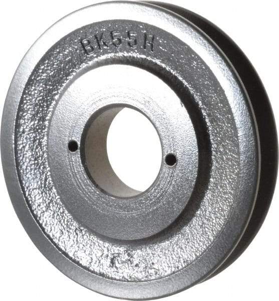 Browning - 1 Groove, 3/8 to 1-1/2 Bore Diam, 5-1/4" Outside Diam, QD Bushed V Belt Sheave - 4.5 A Diam Belt Pitch - Exact Tool & Supply