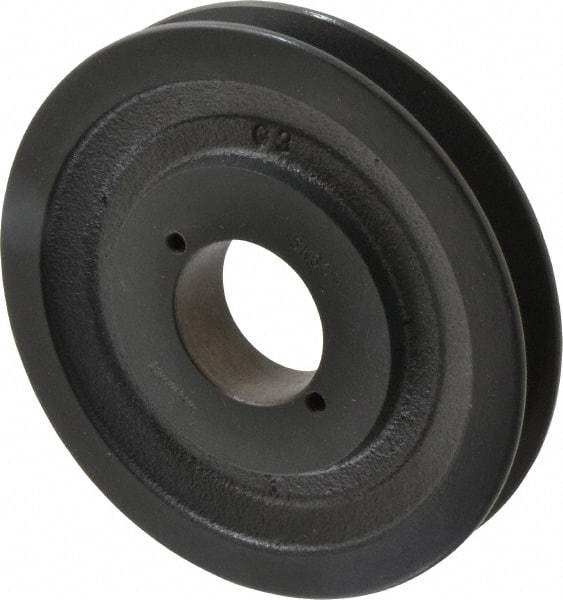 Browning - 1 Groove, 3/8 to 1-1/2 Bore Diam, 5-3/4" Outside Diam, QD Bushed V Belt Sheave - 5.0 A Diam Belt Pitch - Exact Tool & Supply
