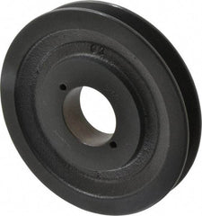 Browning - 1 Groove, 3/8 to 1-1/2 Bore Diam, 5-3/4" Outside Diam, QD Bushed V Belt Sheave - 5.0 A Diam Belt Pitch - Exact Tool & Supply