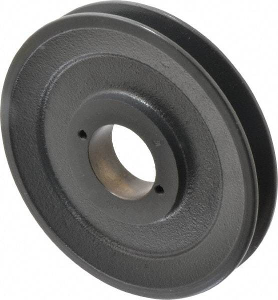 Browning - 1 Groove, 3/8 to 1-1/2 Bore Diam, 6-1/4" Outside Diam, QD Bushed V Belt Sheave - 5.5 A Diam Belt Pitch - Exact Tool & Supply