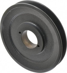 Browning - 1 Groove, 3/8 to 1-1/2 Bore Diam, 6-1/4" Outside Diam, QD Bushed V Belt Sheave - 5.5 A Diam Belt Pitch - Exact Tool & Supply