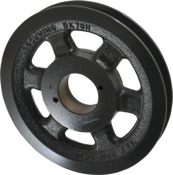 Browning - 1 Groove, 3/8 to 1-1/2 Bore Diam, 6-3/4" Outside Diam, QD Bushed V Belt Sheave - 6.0 A Diam Belt Pitch - Exact Tool & Supply