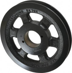 Browning - 1 Groove, 3/8 to 1-1/2 Bore Diam, 6-3/4" Outside Diam, QD Bushed V Belt Sheave - 6.0 A Diam Belt Pitch - Exact Tool & Supply