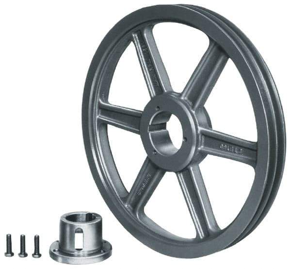 Browning - 2 Groove, 3/4 to 2-11/16 Bore Diam, 9.35" Outside Diam, QD Bushed V Belt Sheave - 8.6 A Diam Belt Pitch - Exact Tool & Supply