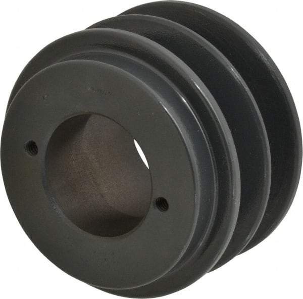 Browning - 2 Groove, 3/8 to 1-1/2 Bore Diam, 3.55" Outside Diam, QD Bushed V Belt Sheave - 2.8 A Diam Belt Pitch - Exact Tool & Supply