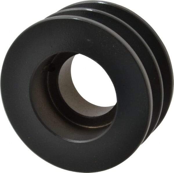 Browning - 2 Groove, 3/8 to 1-1/2 Bore Diam, 3-3/4" Outside Diam, QD Bushed V Belt Sheave - 3.0 A Diam Belt Pitch - Exact Tool & Supply