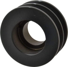 Browning - 2 Groove, 3/8 to 1-1/2 Bore Diam, 3-3/4" Outside Diam, QD Bushed V Belt Sheave - 3.0 A Diam Belt Pitch - Exact Tool & Supply