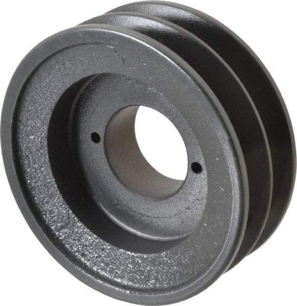 Browning - 2 Groove, 3/8 to 1-1/2 Bore Diam, 4-3/4" Outside Diam, QD Bushed V Belt Sheave - 4.0 A Diam Belt Pitch - Exact Tool & Supply
