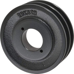 Browning - 2 Groove, 3/8 to 1-1/2 Bore Diam, 4.95" Outside Diam, QD Bushed V Belt Sheave - 4.2 A Diam Belt Pitch - Exact Tool & Supply