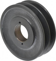 Browning - 2 Groove, 3/8 to 1-1/2 Bore Diam, 5-1/4" Outside Diam, QD Bushed V Belt Sheave - 4.5 A Diam Belt Pitch - Exact Tool & Supply