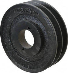 Browning - 2 Groove, 3/8 to 1-1/2 Bore Diam, 5-3/4" Outside Diam, QD Bushed V Belt Sheave - 5.0 A Diam Belt Pitch - Exact Tool & Supply
