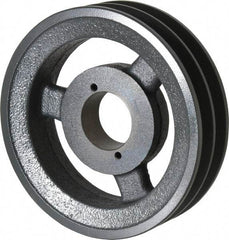 Browning - 2 Groove, 3/8 to 1-1/2 Bore Diam, 6.45" Outside Diam, QD Bushed V Belt Sheave - 5.7 A Diam Belt Pitch - Exact Tool & Supply