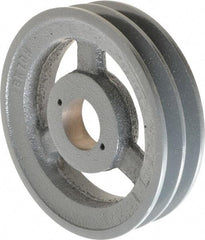 Browning - 2 Groove, 3/8 to 1-1/2 Bore Diam, 6-3/4" Outside Diam, QD Bushed V Belt Sheave - 6.0 A Diam Belt Pitch - Exact Tool & Supply