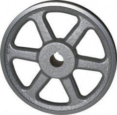 Browning - 1" Bore, 1-15/32 Long, 8-1/4" Outside Diam, Finished Bore Single Groove V Belt Sheave - 3/4" Wide, 7.66" Pitch Diam of 3L Belt, 8" Pitch Diam of 4L Belt - Exact Tool & Supply