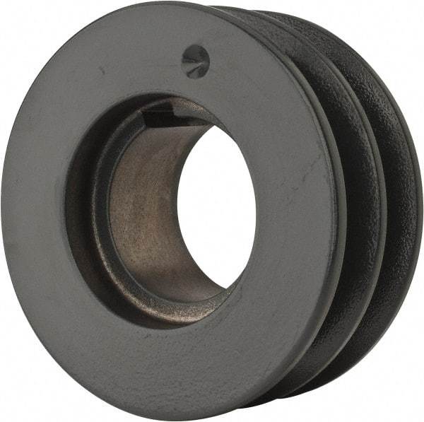 Browning - 2 Groove, 1/2 to 1-3/4 Bore Diam, 4.15" Outside Diam, QD Bushed V Belt Sheave - 3.4 A Diam Belt Pitch - Exact Tool & Supply