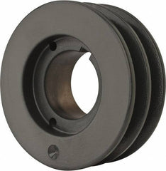 Browning - 2 Groove, 1/2 to 1-3/4 Bore Diam, 4.55" Outside Diam, QD Bushed V Belt Sheave - 3.8 A Diam Belt Pitch - Exact Tool & Supply