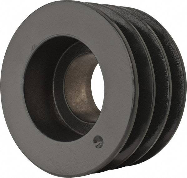 Browning - 3 Groove, 1/2 to 1-3/4 Bore Diam, 4.55" Outside Diam, QD Bushed V Belt Sheave - 3.8 A Diam Belt Pitch - Exact Tool & Supply