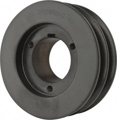 Browning - 2 Groove, 1/2 to 1-3/4 Bore Diam, 4.95" Outside Diam, QD Bushed V Belt Sheave - 4.2 A Diam Belt Pitch - Exact Tool & Supply