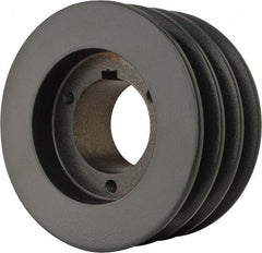 Browning - 3 Groove, 1/2 to 1-3/4 Bore Diam, 4.95" Outside Diam, QD Bushed V Belt Sheave - 4.2 A Diam Belt Pitch - Exact Tool & Supply