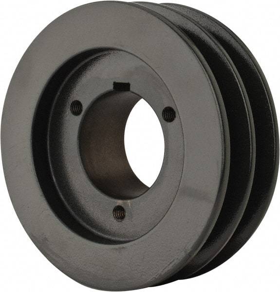 Browning - 2 Groove, 1/2 to 1-3/4 Bore Diam, 5.15" Outside Diam, QD Bushed V Belt Sheave - 4.4 A Diam Belt Pitch - Exact Tool & Supply