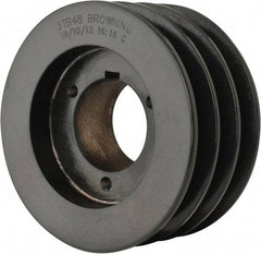 Browning - 3 Groove, 1/2 to 1-3/4 Bore Diam, 5.15" Outside Diam, QD Bushed V Belt Sheave - 4.4 A Diam Belt Pitch - Exact Tool & Supply