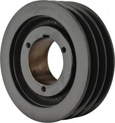 Browning - 3 Groove, 3/4 to 2-11/16 Bore Diam, 7.35" Outside Diam, QD Bushed V Belt Sheave - 6.6 A Diam Belt Pitch - Exact Tool & Supply