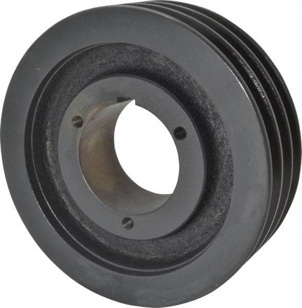 Browning - 3 Groove, 3/4 to 2-11/16 Bore Diam, 7-3/4" Outside Diam, QD Bushed V Belt Sheave - 7.0 A Diam Belt Pitch - Exact Tool & Supply