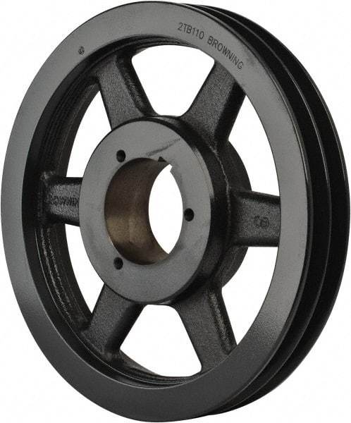 Browning - 2 Groove, 3/4 to 2-11/16 Bore Diam, 11.35" Outside Diam, QD Bushed V Belt Sheave - 10.6 A Diam Belt Pitch - Exact Tool & Supply