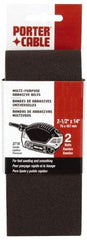 Porter-Cable - 2-1/2" Wide x 14" OAL, 80 Grit, Aluminum Oxide Abrasive Belt - Aluminum Oxide, Medium, Coated, X Weighted Cloth Backing - Exact Tool & Supply