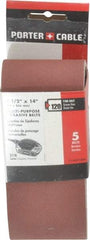 Porter-Cable - 2-1/2" Wide x 14" OAL, 120 Grit, Aluminum Oxide Abrasive Belt - Aluminum Oxide, Fine, Coated, X Weighted Cloth Backing - Exact Tool & Supply