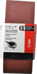Porter-Cable - 2-1/2" Wide x 14" OAL, 60, 80, 100, 120, 180 Grit, Aluminum Oxide Abrasive Belt - Aluminum Oxide, Coarse, Medium, Fine, Coated, XE Weighted Cloth Backing - Exact Tool & Supply