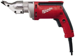 Milwaukee Tool - 2,500 SPM, 120 Volt, Pistol Grip Handle, Handheld Electric Shear - 18 Gauge (Steel) & 20 Gauge (Stainless Steel) Cutting Capacity - Exact Tool & Supply