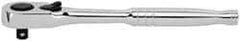 Stanley - 1/4" Drive Pear Head Ratchet - Chrome Finish, 8" OAL - Exact Tool & Supply
