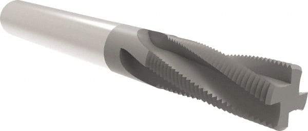 Allied Machine and Engineering - #10-28 UN, 0.1496" Cutting Diam, 3 Flute, Solid Carbide Helical Flute Thread Mill - Internal/External Thread, 8.2mm LOC, 51mm OAL, 4mm Shank Diam - Exact Tool & Supply