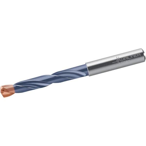 Walter-Titex - 13.11mm 140° Solid Carbide Jobber Drill - DPL Finish, Right Hand Cut, Spiral Flute, Straight Shank, 5" OAL, Special Type Point - Exact Tool & Supply
