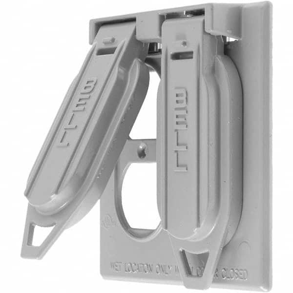 Hubbell Wiring Device-Kellems - Weatherproof Box Covers Cover Shape: Rectangle Number of Holes in Outlet: 1 - Exact Tool & Supply