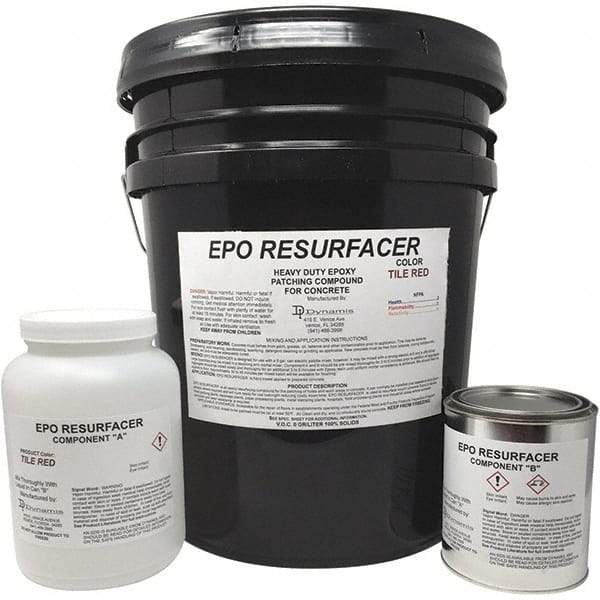 Made in USA - 50 Lb Concrete Repair/Resurfacing - Tile Red, 25 Sq Ft Coverage, Epoxy Resin - Exact Tool & Supply
