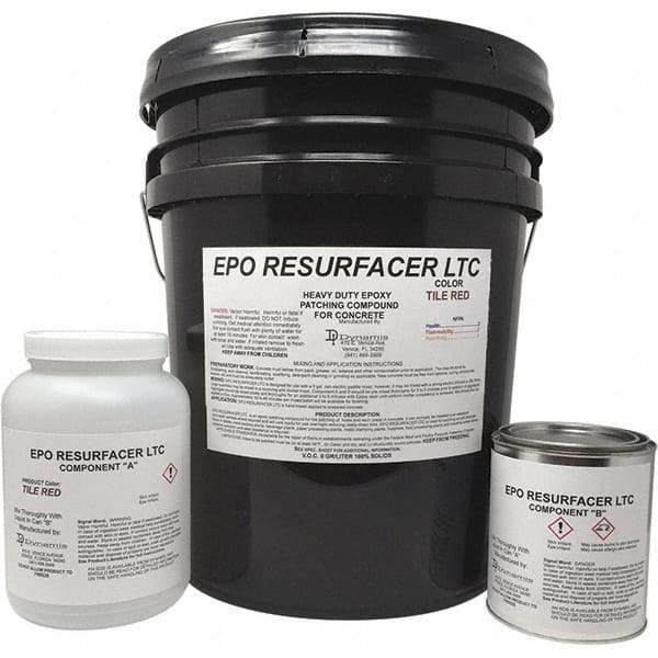 Made in USA - 50 Lb Concrete Repair/Resurfacing - Tile Red, 25 Sq Ft Coverage, Epoxy Resin - Exact Tool & Supply