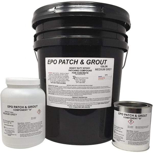Made in USA - 5 Gal Concrete Repair/Resurfacing - Medium Gray, 25 Sq Ft Coverage, Epoxy Resin - Exact Tool & Supply