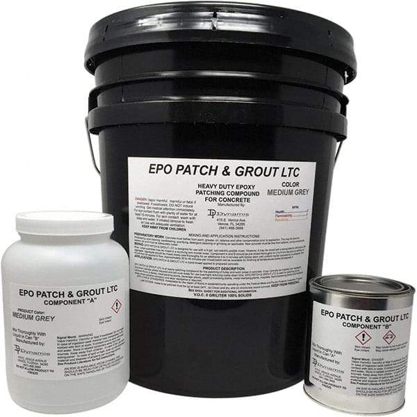 Made in USA - 5 Gal Concrete Repair/Resurfacing - Medium Gray, 25 Sq Ft Coverage, Epoxy Resin - Exact Tool & Supply